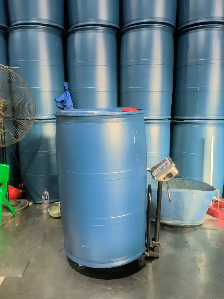 JUAL DRUM BIRU PLASTIK POLIGEN 200LT