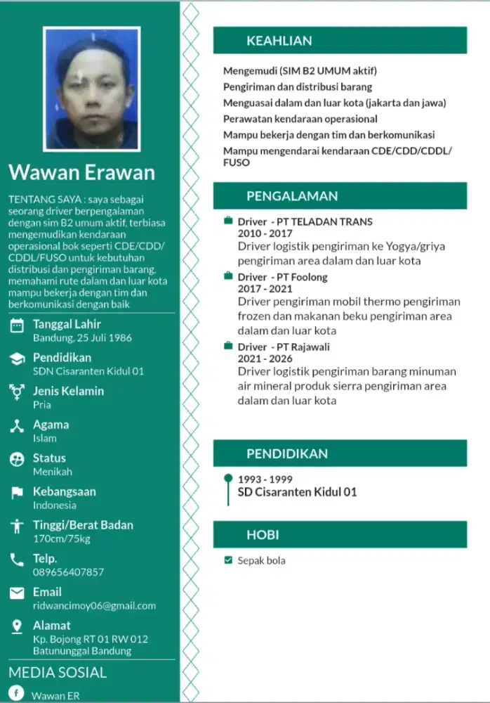 Cari lowongan supir