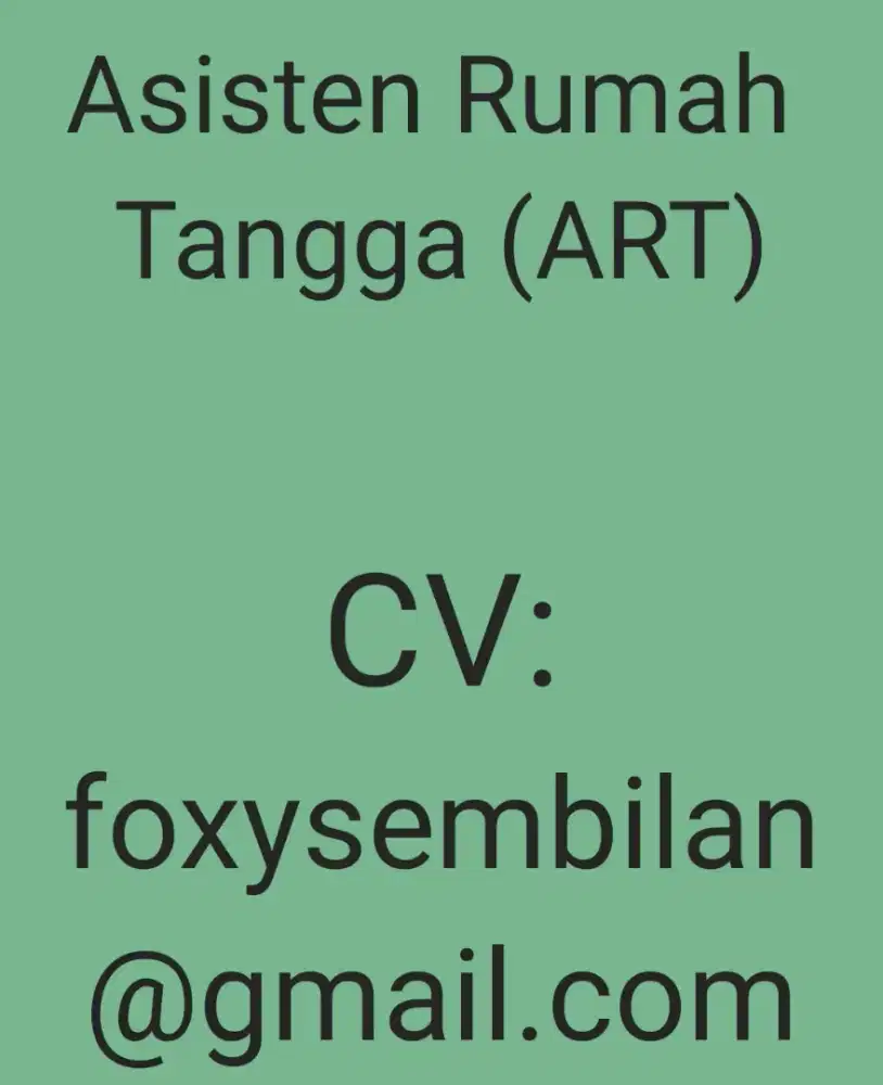 Lowongan Pekerjaan Asisten Rumah Tangga (ART)