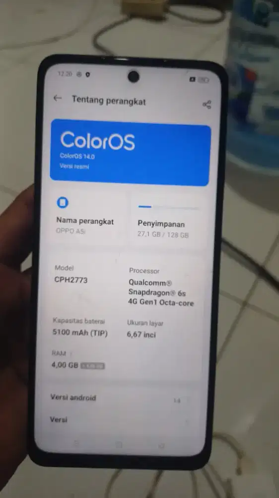 Oppo a5i ram 4/128