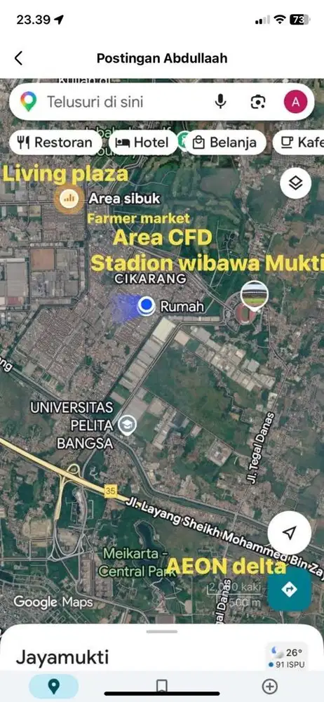 Turun harga! Rumah murah di jalan rusa raya