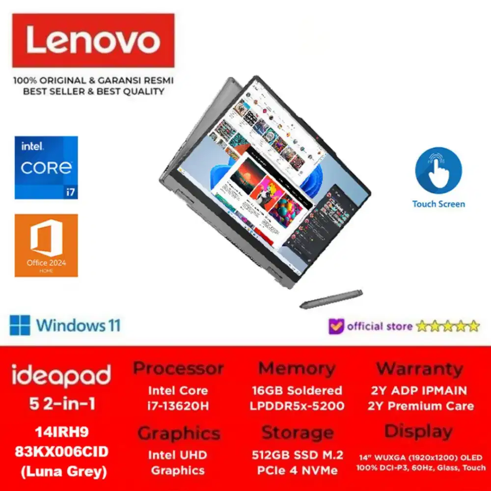 Lenovo IdeaPad 5 14IRH9 83KX006CID Intel Core i7-13620H 16GB/512GB SSD