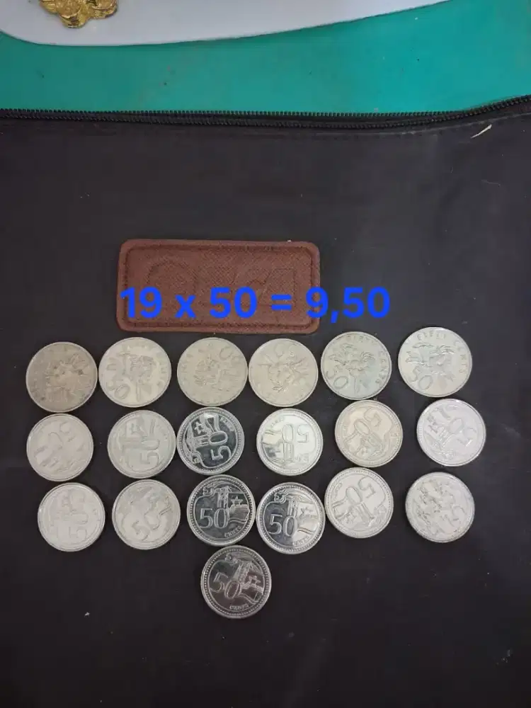 50 cents koin singapura
Ada 12 koin 75 x 50 =9,50
Limited edition
Bara