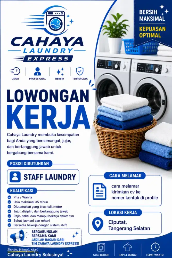 lowongan pegawai laundry
