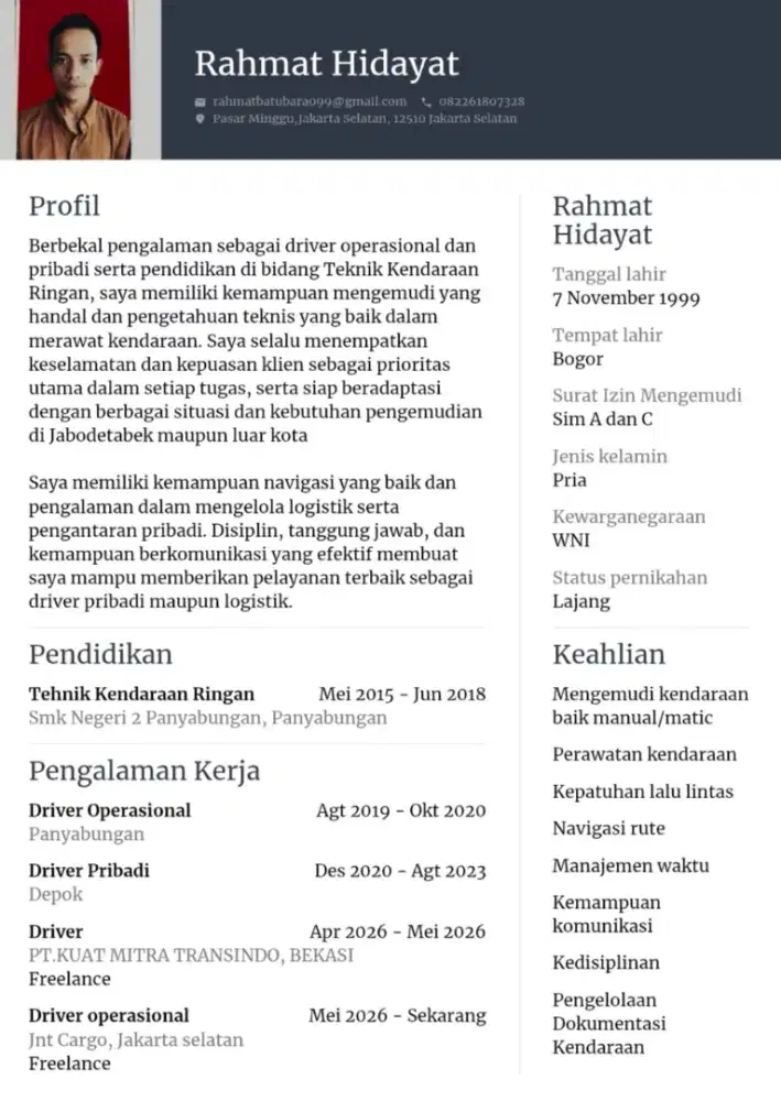 Mencari pekerjaan sebagai driver pribadi/direksi maupun logistik