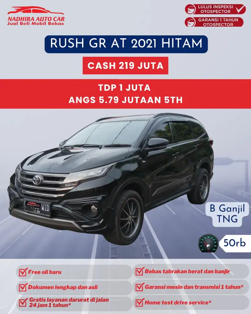 TDP 1 Juta Rush GR AT 2021 Hitam