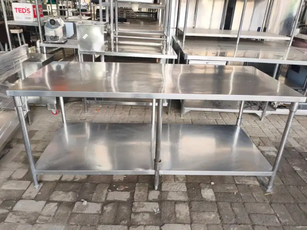 meja stainless pripare 2 susun 200 x 90 x 85