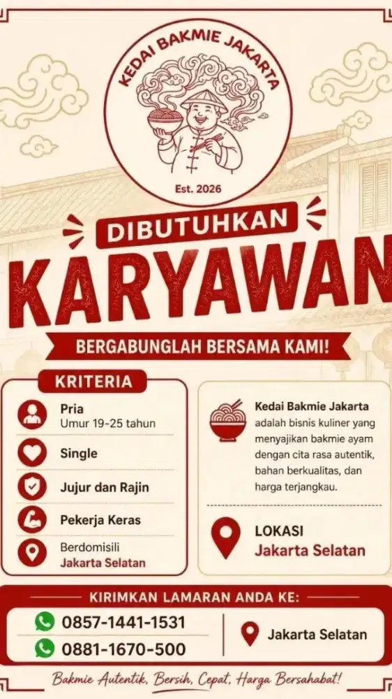 loker kedai bakmie
