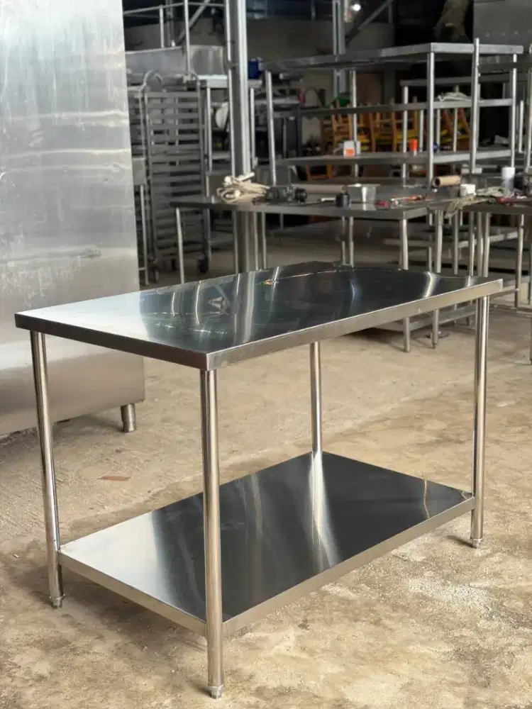 meja stainless 2 susun