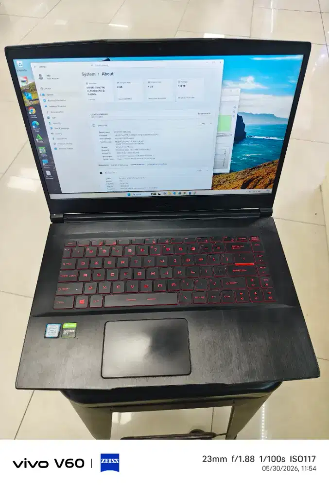 MSI Gf63 Thin 9rcx i5 gen 9 1050ti 4gb 256 ssd NETT