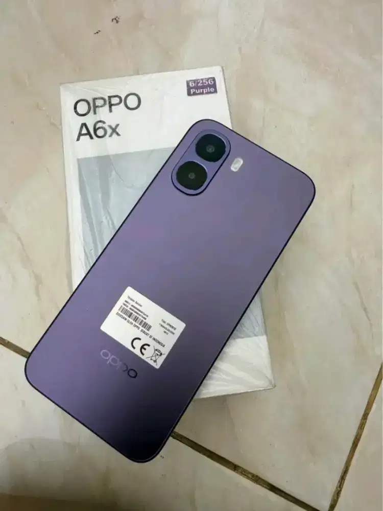Oppo A6x 6/128 fullset warna ungu tua
