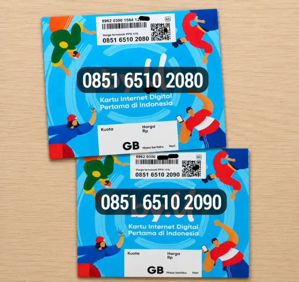 Kartu By.U Telkomsel Nomor Cantik Rapi Kuota 3 GB