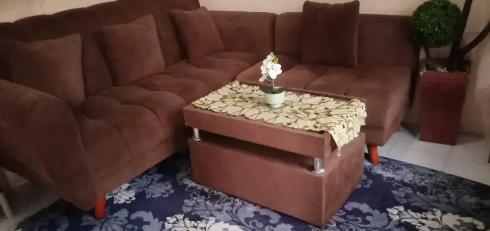 Sofa L kaki Retro
