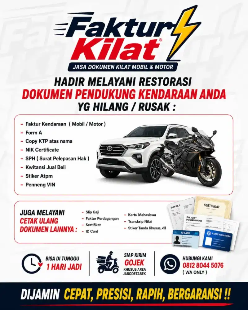 Faktur NIK SPH Kendaraan