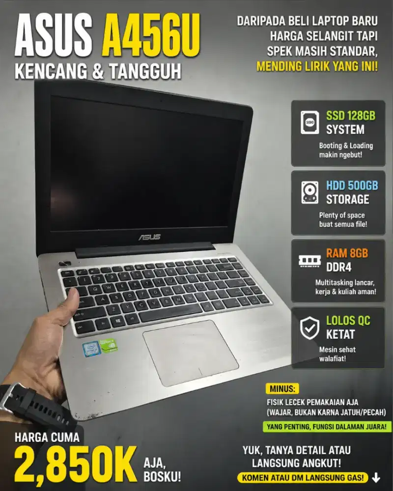 LAPTOP SIAP TEMPUR - ASUS A456U