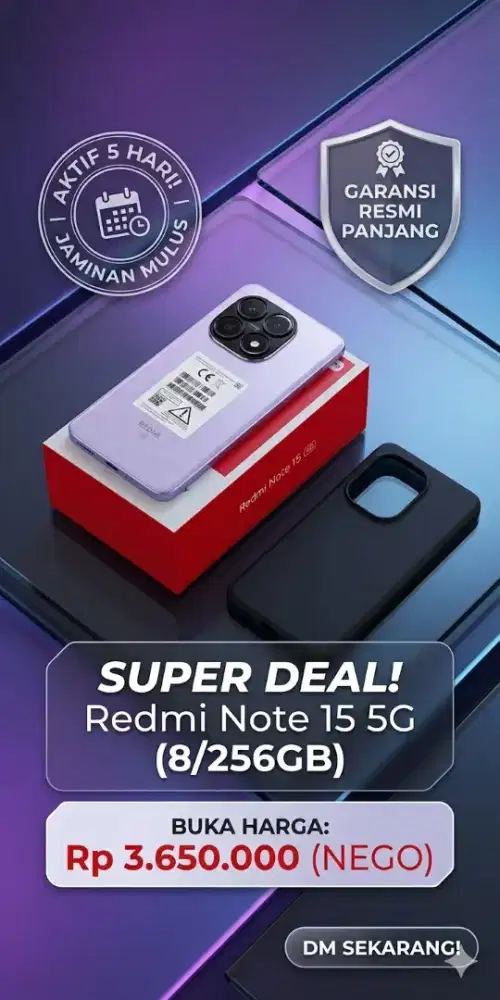 Redmi note 15 5g  8/256 baru 5 hari