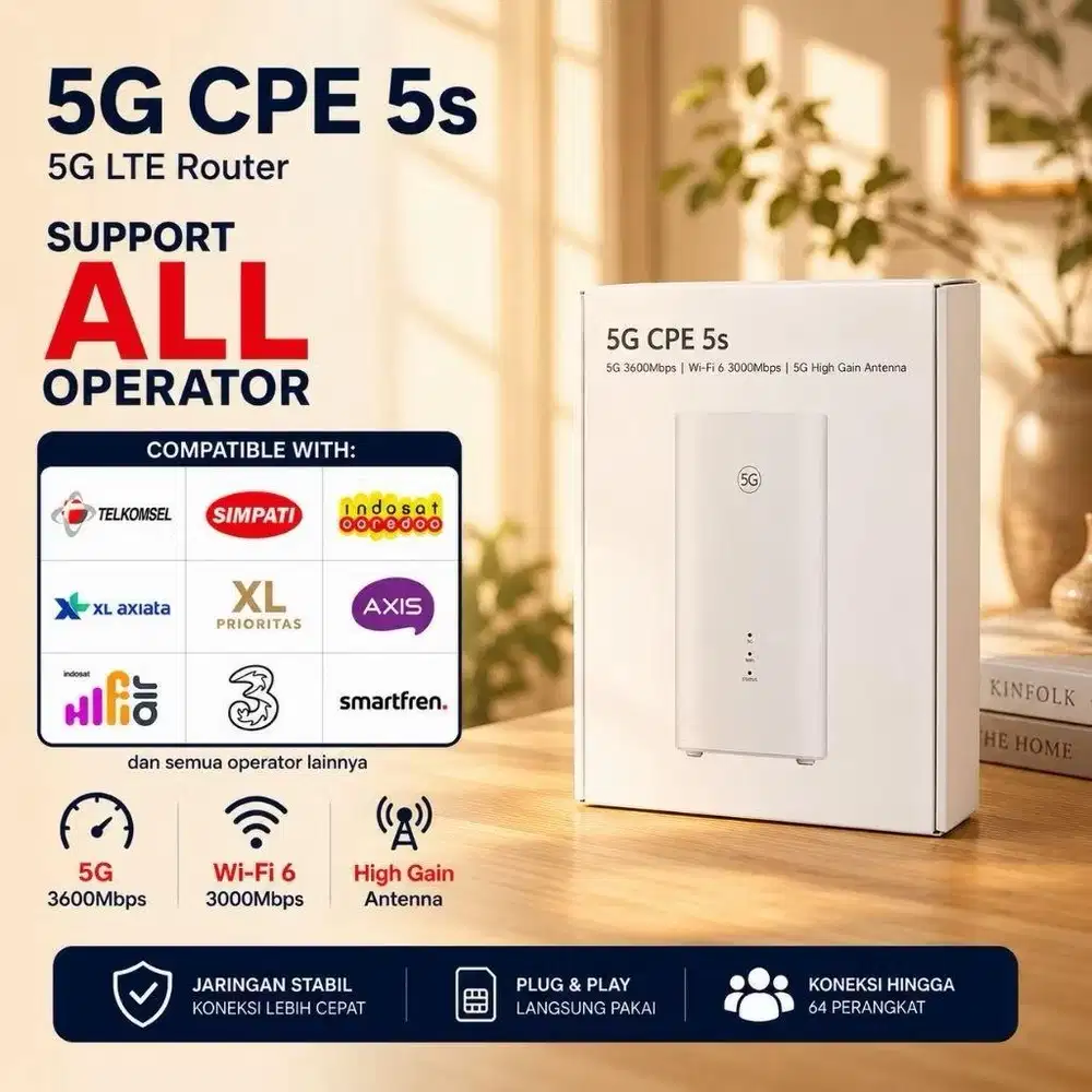 BNIB Segel UNLOCK MODEM ROUTER 5G Huawei Brovi 5s WIFI 6 CPE 3600Mbps