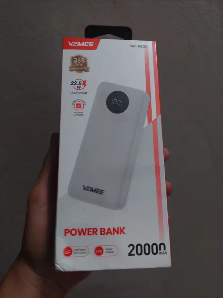 PowerBank Vemee 20000mAh Segel Ori