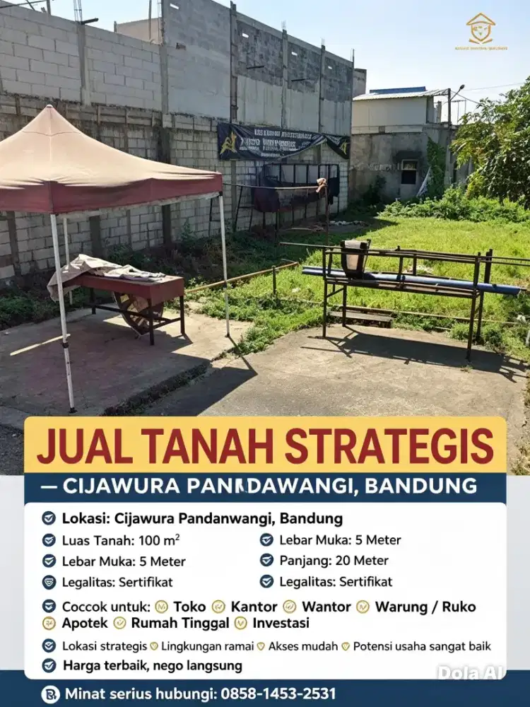 Tanah di jual cepat lokasi masuk mobil cijaura hilir bandung