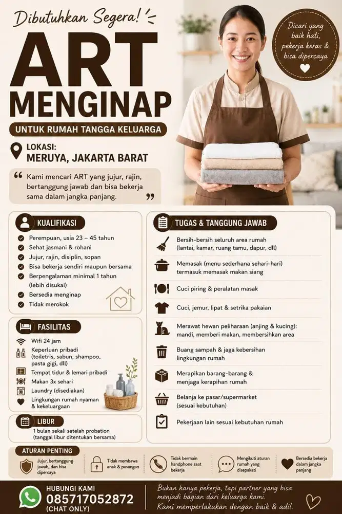 DICARI ART PEREMPUAN MENGINAP