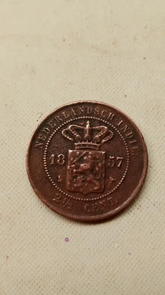 Uang Coin Nederlandsch Indie 2,50 Cent 1857.