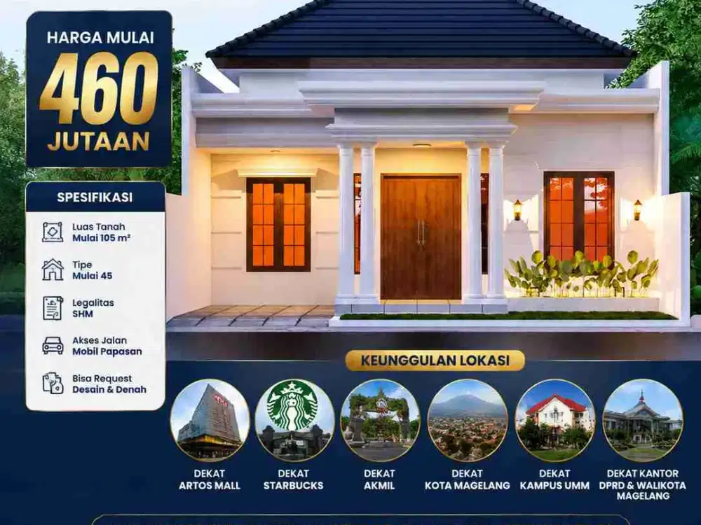 RUMAH PESAN BANGUN STRATEGIS DEKAT CEMPAKA DAN ARTOS MALL MAGELANG