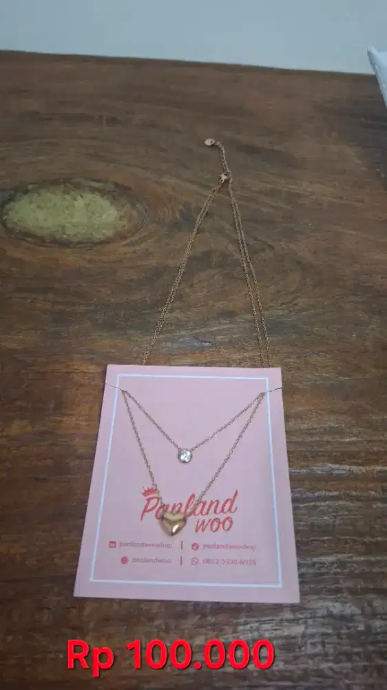 Kalung layer/2 susun rose gold