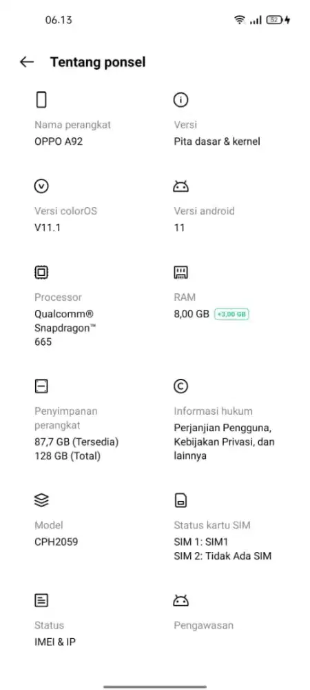 Dijual cepat oppo A92