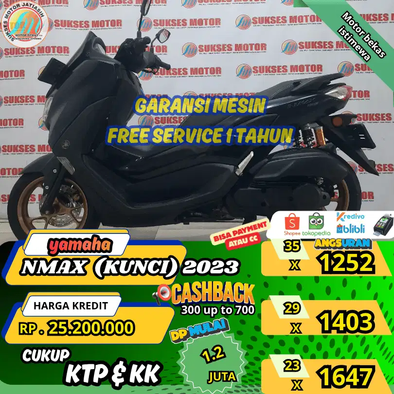 YAMAHA NMAX(kunci)2023 PROMO PAMERAN SUKSES SYRT KTP & KK(SUKSESMOTOR)