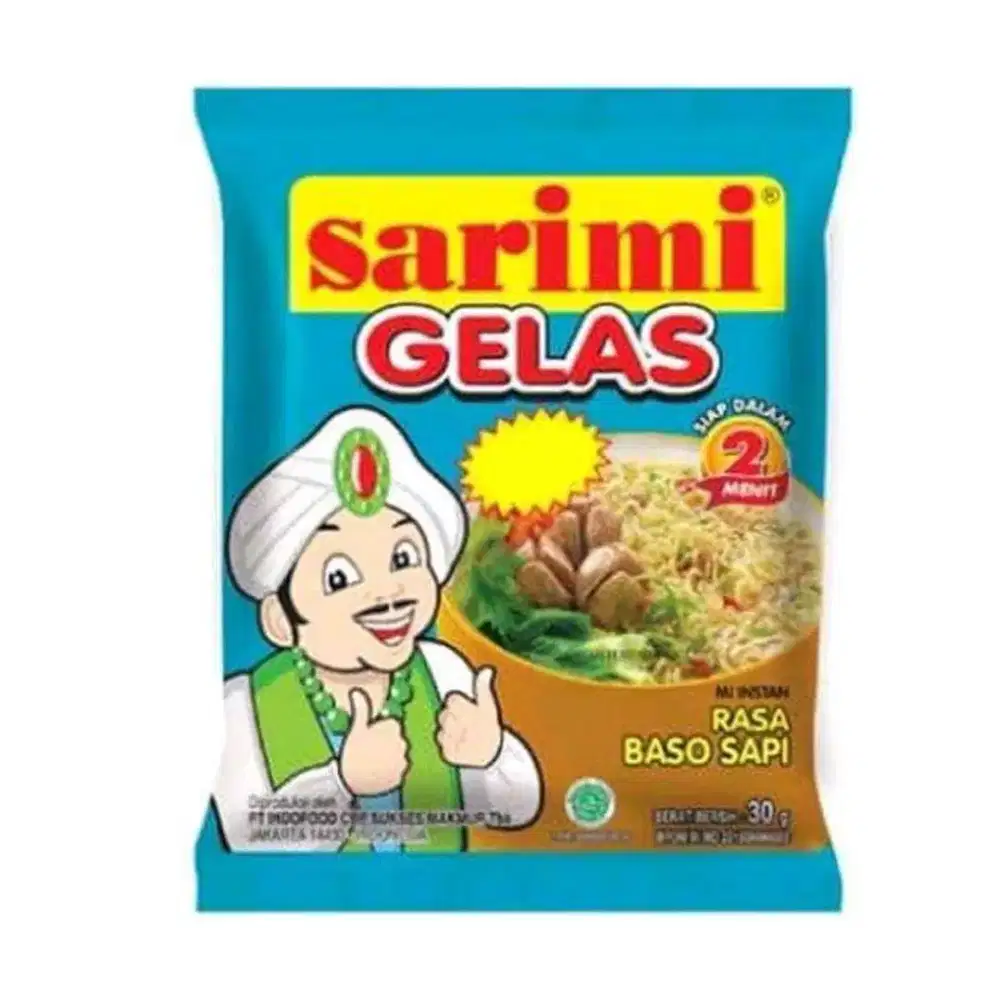 Instan Mie Sarimie Gelas Bakso, Sosis, Ayam Ndower