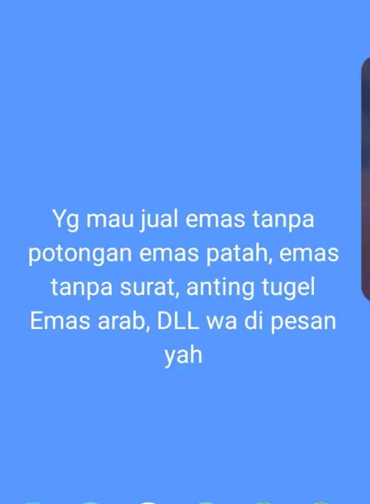 Emas, perak, emas arab, emas putih
Duit asing, jam tangan stanlis