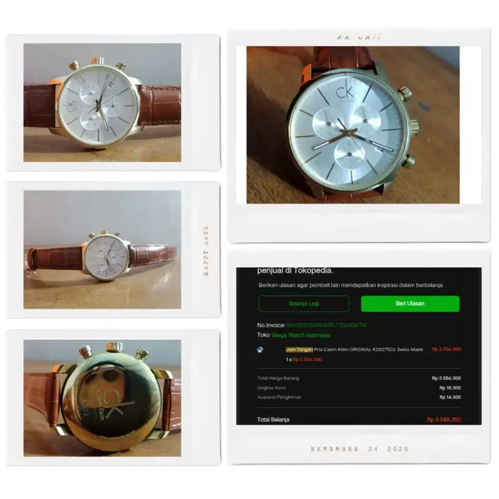 Jam Tangan Calvin Klein Original CK Swiss Made Pria Leather