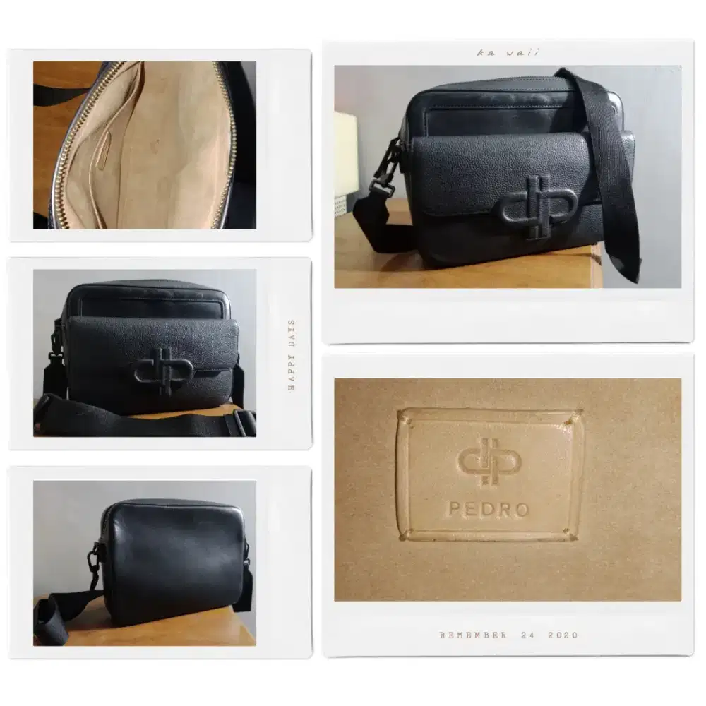 Pedro Original Men Sling Bag Black Premium Leather