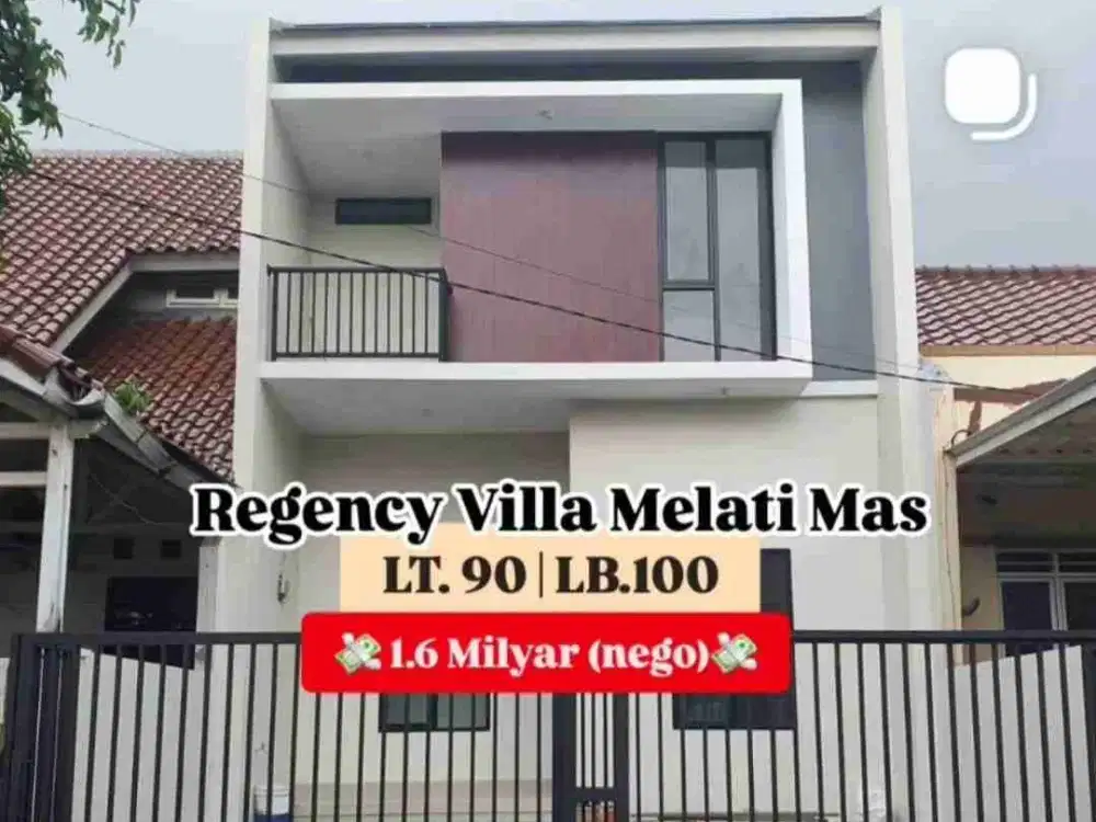 JUAL CEPAT BRAND NEW Regency Melati Mas Serpong Rumah 2 Lantai Siap Huni SHM 1,6 M Nego