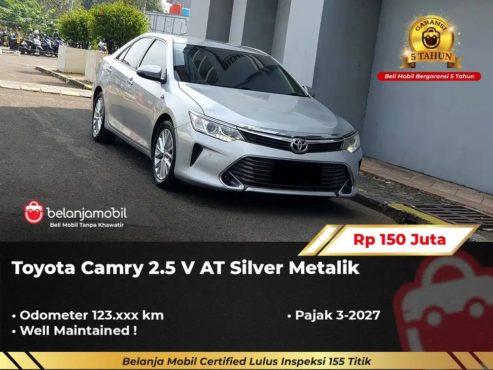 [ GARANSI 5TH ] Toyota Camry 2.5 V AT Silver 2015/2016