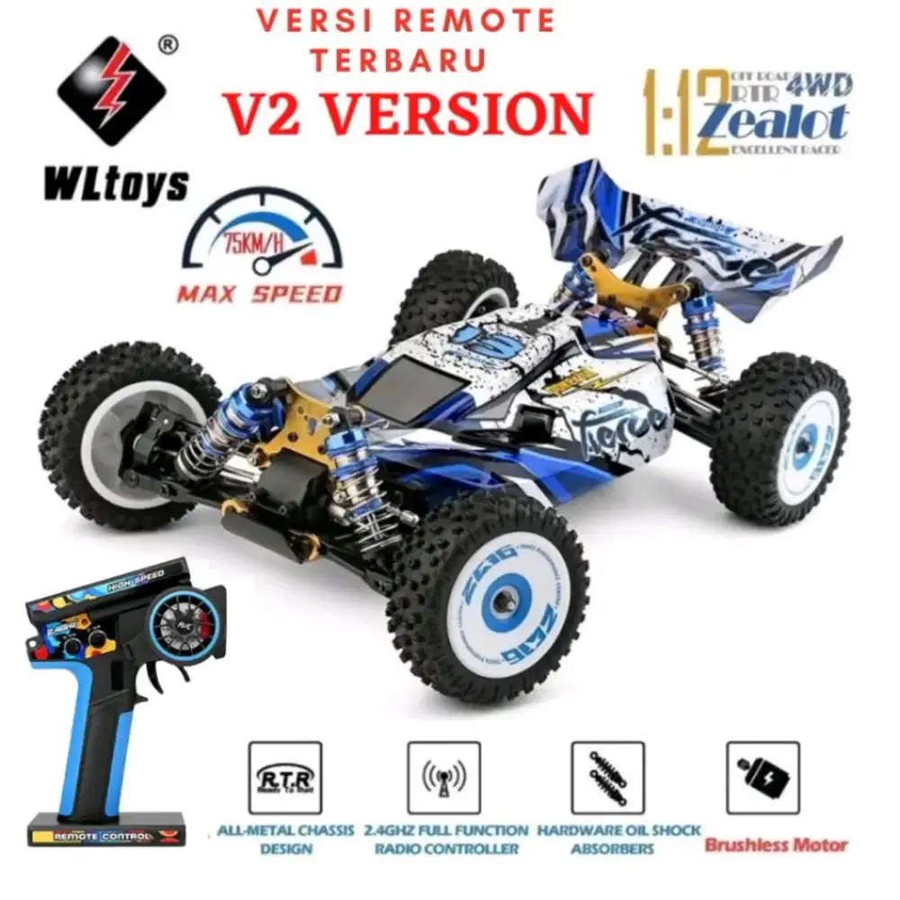 RC Car WL 124017 Buggy 1/12 2.4G 70Km/h Metal Chassis RTR