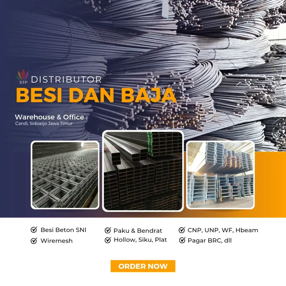 Jual besi beton, wiremesh, bendrat, paku siap kirim.