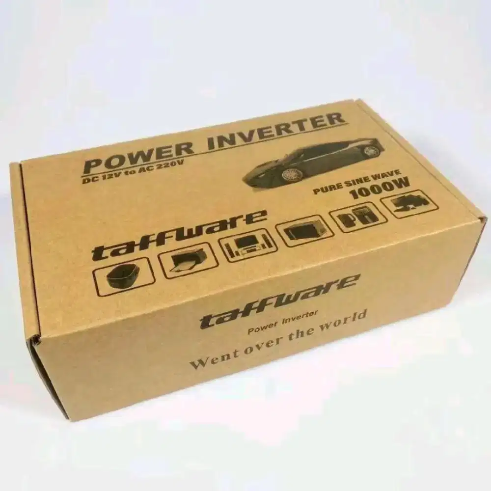 Taffware Car Power Inverter Pure Sine Wave DC 12V to AC220V 1000W