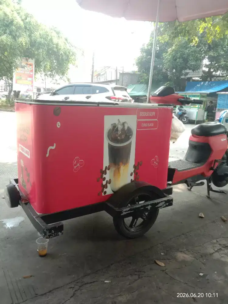 Gerobak kopi keliling  motor listrik