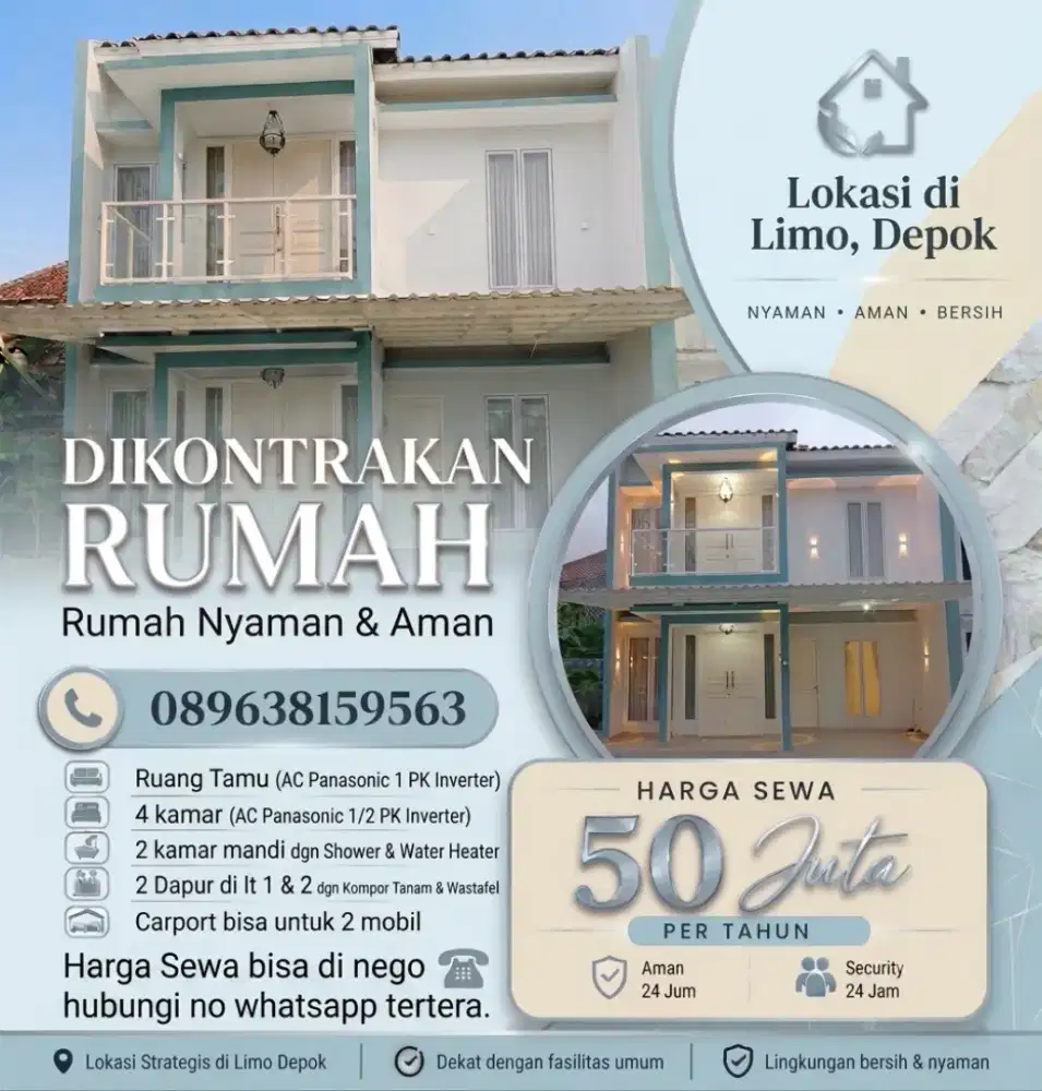 Sewa Rumah Limo, Depok Lokasi Strategis