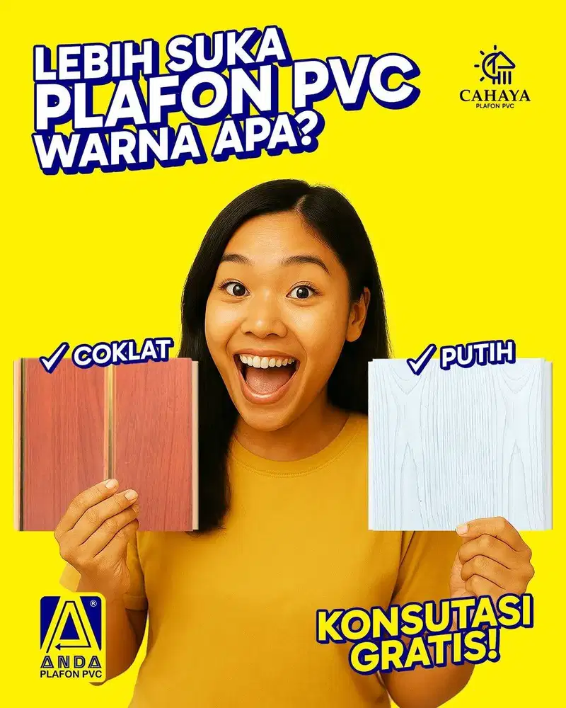 Percantik rumah Anda mulai dari atas sampai bawah dari Plafon PVC dll