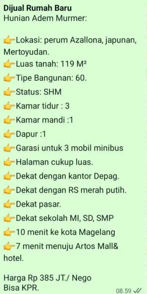 Rumah Baru Murah meriah dan nyaman