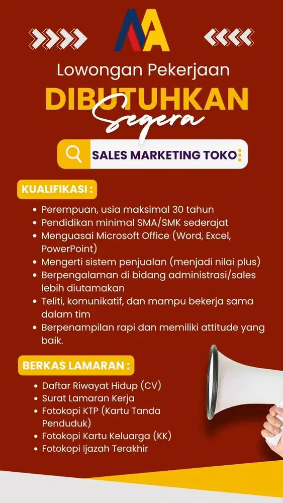 DIBUTUHKAN MARKETING