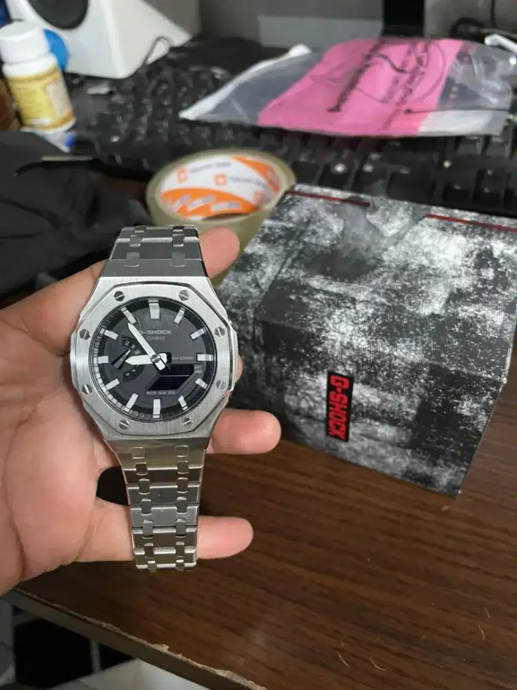 jual jam tangan gshock ga2100 suda custom strap bezel barang baru