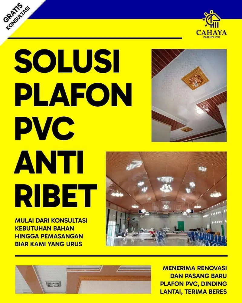 Saatnya upgrade interior ruanganmu dari Plafon, Wall Panel, Marmer PVC