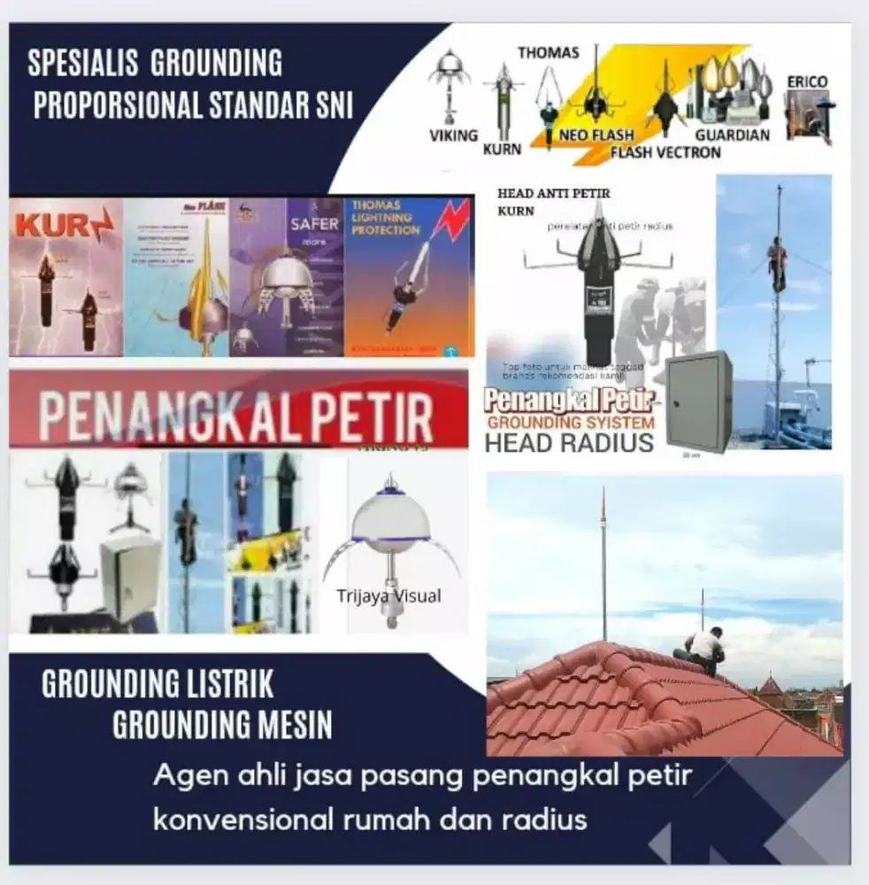 Teknisi ahli jasa pasang ahli penangkal petir dan grounding mesin