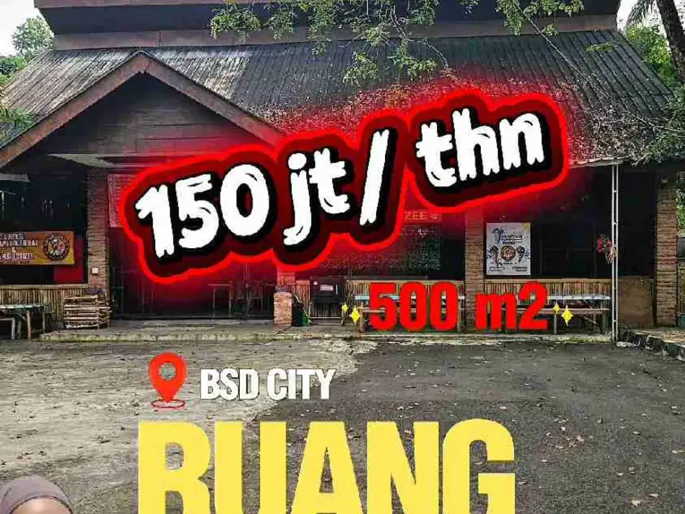 disewa lahan  500 m2 bekas resto deket taman tekno bsd cocok tuk gudang