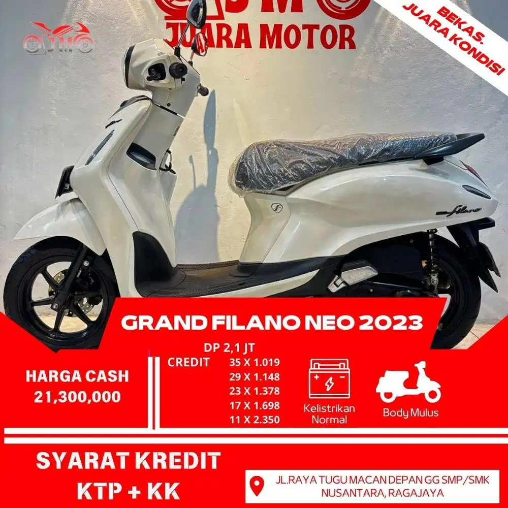 GRAND FILANO 2023 PAJAK AKTIF CASH/CREDIT UNIT SIAP PAKAI NO KENDALA