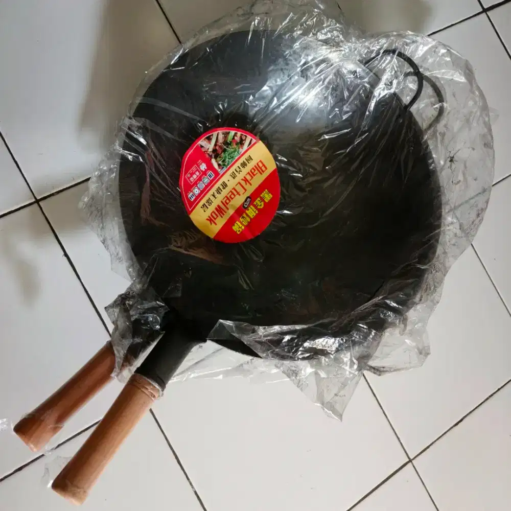 Black steel wok 43cm (2pcs)