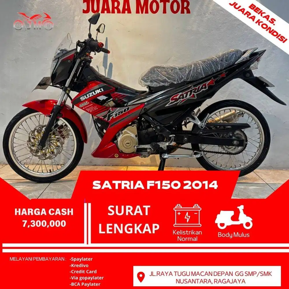 SATRIA F150 2014  SURAT LENGKAP PAJAK AKTIF HARGA TERMURAH SIAP PAKAI